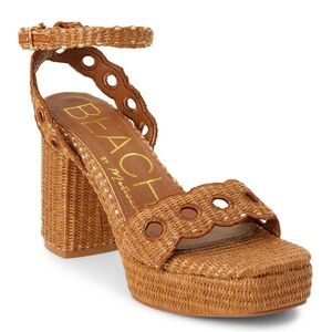 NWOT Beach by Matisse Moorea Raffia Platform Heel Sandals